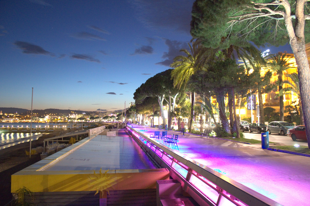 La Croisette, Cannes at sunset